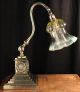 Arts And Crafts/edwardian Adjustable Corinthian Brass Table Lamp Vaseline Shade Arts & Crafts Movement photo 4