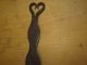 A Very Rare 18th C Heart Decorated Wrought Iron Hearth Tool In The Best Surface Primitives photo 3