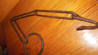 Vintage Cast Iron Kettle Chain / Early Hand Forged Tripod Chain photo