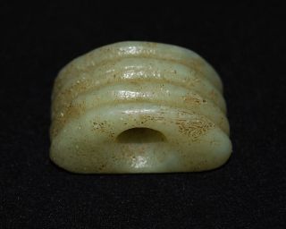 Rare Chinese Hong Shan Culture Old Jade Carved Small Pendant Figure 002 photo