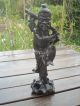 Vintage Carved Hardwood Oriental Statue Of A Fisherman - Japanese Or Chinese Other Antique Chinese Statues photo 1