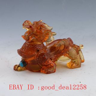 Chinese Coloured（18 - 19th） Glaze Hand - Carved Pi Xiu Snuff Bottle photo