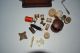 Antique Shaker? Early Wood Sewing Box Contents Spools Winders Pin Cushion 1800’s Baskets & Boxes photo 5