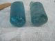 2 Antique Blue Apothecary Lab Science Glass Penny Head Stoppers - Vintage - Large Bottles & Jars photo 5
