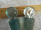 2 Antique Blue Apothecary Lab Science Glass Penny Head Stoppers - Vintage - Large Bottles & Jars photo 6