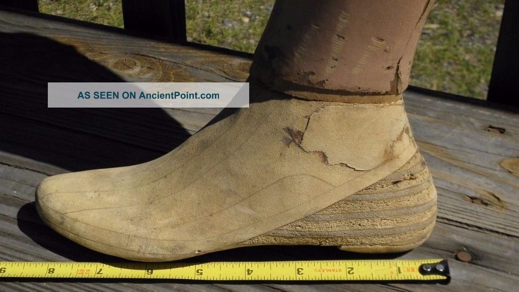 Antique Juvenile/ Youth/ Ladies? Leather & Wood Prosthetic Leg Other Medical Antiques photo