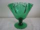 Mid Century Modern Emerald Green Ruffled Handkerchief Pedestal Vase Estate Find Mid-Century Modernism photo 8