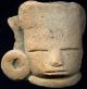 Pre - Columbian Aztec Mazapan Terracotta Figure Head,  Ca; 700 - 1200ad The Americas photo 2