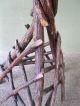 Antique Twig Table Stand Tramp Art Primitive Old Reddish Brown Pt Pine & Hickory 1900-1950 photo 3