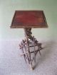 Antique Twig Table Stand Tramp Art Primitive Old Reddish Brown Pt Pine & Hickory 1900-1950 photo 4