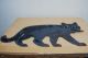Old Antique Tin Cut Out Black Cat Figurine Glass Marble Eyes Metal Wall Art Metalware photo 4