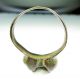 Rare Medieval Bronze Ring With Two Stones - Wearable - Uk Size L - Gh53 Roman photo 3