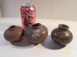 3 Nicoya Seed Pots Guanacaste Pre - Columbian Archaic Ancient Artifacts Mayan Nr photo