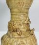 E268: Chinese Pottery Ware Flower Vase With Good Relief Work Rare Style. Vases photo 2