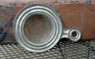 Primitive Kitchen Tin Tea Strainer 5 Inches Long photo