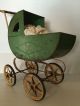 Antique Vintage Carriage Buggy Baby Doll Stroller Metal Frame Wood Wheels Baby Carriages & Buggies photo 3