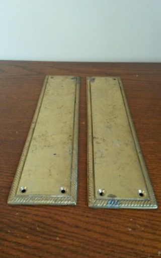 Large Vintage Brass Door Push Plates/finger Plates photo