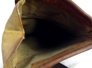 Antique Goatskin Leather Bag With Brass Hardware,  Leather Strap photo