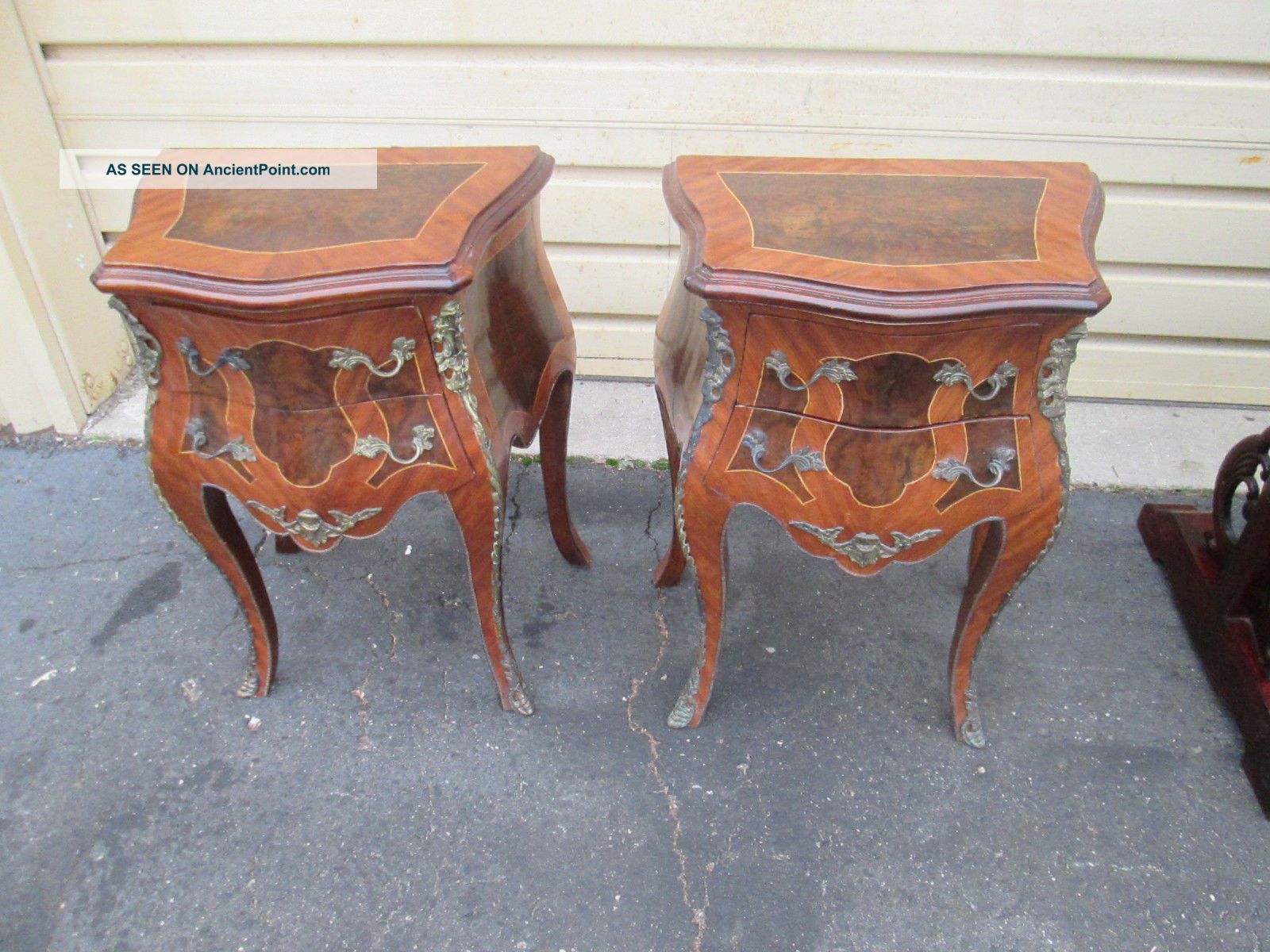 56449 Pair Louis Xv Niightstand End Table Stand S Post-1950 photo