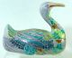 Vintage Chinese Porcelain Figural Goose Shaped Box Covered Bowl Boxes photo 4