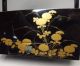 E180: Real Old Japanese Lacquer Ware Tray With Drawer For Tobacco With Makie Other Japanese Antiques photo 1