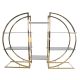Mid Century Modern Milo Baughman Style Brass & Glass Circular (d Shape) Etagere Mid-Century Modernism photo 4