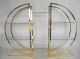 Mid Century Modern Milo Baughman Style Brass & Glass Circular (d Shape) Etagere Mid-Century Modernism photo 5