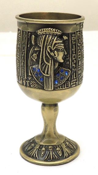 Egyptian Египет Ägypten Pharaoh Brass Cups Collectable,  Cleopatra With Hieroglyph photo