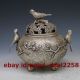 Chinese Silver Handwork Magpie & Plum Incense Burner & Hollow Out Lid Incense Burners photo 2