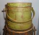 Large Stack Of 5 Old Painted Firkin - Sugar Bucket - Graduated Sizes Primitives photo 1