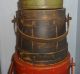 Large Stack Of 5 Old Painted Firkin - Sugar Bucket - Graduated Sizes Primitives photo 2