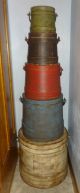 Large Stack Of 5 Old Painted Firkin - Sugar Bucket - Graduated Sizes Primitives photo 7