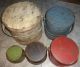 Large Stack Of 5 Old Painted Firkin - Sugar Bucket - Graduated Sizes Primitives photo 8