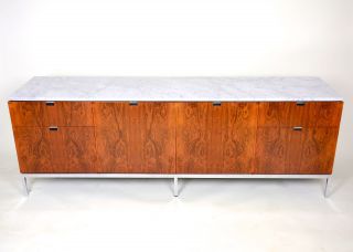 Florence Knoll Vintage Rosewood And Marble Credenza Cabinet Sideboard Stunning photo