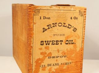 Civil War Era C.  1850 - 1865 : Medicine Bottle Box - Joint Crate : Arnold ' S Sweet Oil photo