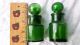 Antique Green Glass Apothecary Pharmacy Vintage 2 Druggist Bottles W Stoppers Bottles & Jars photo 6