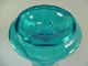 Victorian Era Blue Blown Glass White Floral Enamel Decorated Vase - Ruffled Rim Vases photo 3