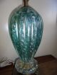 Vintage Mid Century Modern Murano Italian Art Glass Lamp Turquoise Eames Era Vtg Lamps photo 3