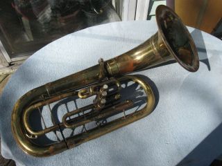 Vintage Beaumont Baritone Horn Or Tuba - Made In Germany - Oktoberfest Polka photo