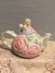 Vintage Avon Tea Pot - Porcelain Figural Cherub Angel Floral Repousse Pretty Primitives photo 1