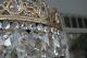 Antique Vnt French Basket Style Crystal Chandelier Lamp 1940s 14in Dmter Chandeliers, Fixtures, Sconces photo 9
