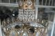 Antique Vnt French Basket Style Crystal Chandelier Lamp 1940s 14in Dmter Chandeliers, Fixtures, Sconces photo 10