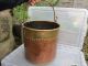 Antique Copper & Brass Bucket Planter Tub Rivets C1900 Vintage Old Garden Handle Garden photo 1