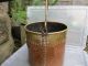 Antique Copper & Brass Bucket Planter Tub Rivets C1900 Vintage Old Garden Handle Garden photo 3