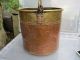 Antique Copper & Brass Bucket Planter Tub Rivets C1900 Vintage Old Garden Handle Garden photo 4