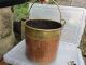 Antique Copper & Brass Bucket Planter Tub Rivets C1900 Vintage Old Garden Handle Garden photo 5