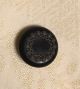 Antique Black Glass Button W Intricate Metal Escutcheon Design Attached Vintage Buttons photo 3