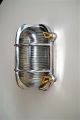 Marine Style Oval Bulkhead Wall Light Polished Metal Ribbed Glass B Other Maritime Antiques photo 2