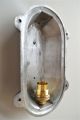 Marine Style Oval Bulkhead Wall Light Polished Metal Ribbed Glass B Other Maritime Antiques photo 5