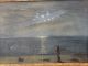 19thc Antique Victorian Shipwreck Dead Lady Wreckage Moonlit Beach Oil Painting Other Maritime Antiques photo 1
